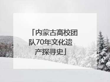 内蒙古高校团队70年文化遗产探寻史