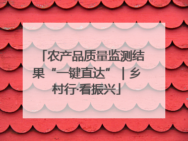 农产品质量监测结果“一键直达”｜乡村行·看振兴