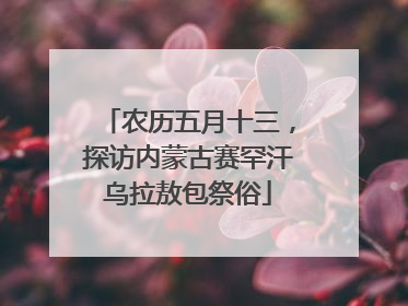 农历五月十三，探访内蒙古赛罕汗乌拉敖包祭俗