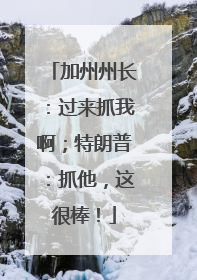 加州州长：过来抓我啊；特朗普：抓他，这很棒！