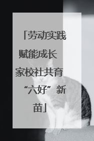 劳动实践赋能成长 家校社共育“六好”新苗