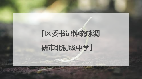 区委书记钟晓咏调研市北初级中学