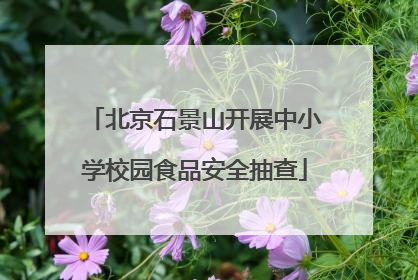 北京石景山开展中小学校园食品安全抽查