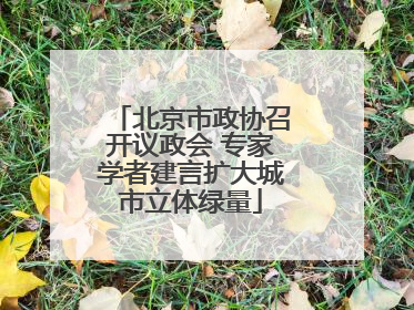 北京市政协召开议政会 专家学者建言扩大城市立体绿量