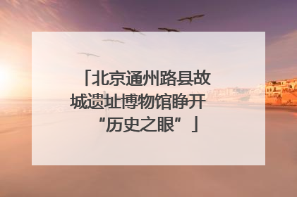 北京通州路县故城遗址博物馆睁开“历史之眼”