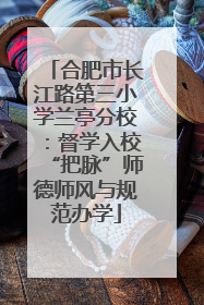 合肥市长江路第三小学兰亭分校：督学入校“把脉”师德师风与规范办学