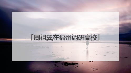 周祖翼在福州调研高校