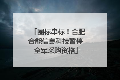 围标串标！合肥合能信息科技暂停全军采购资格