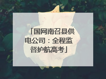 国网南召县供电公司：全程监督护航高考