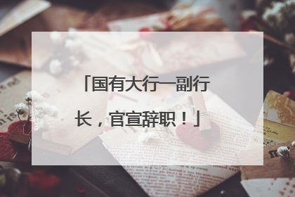 国有大行一副行长，官宣辞职！