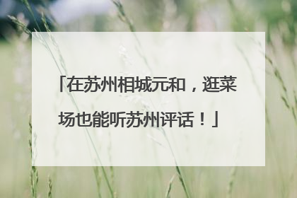 在苏州相城元和，逛菜场也能听苏州评话！