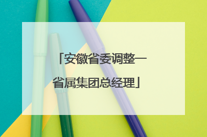 安徽省委调整一省属集团总经理