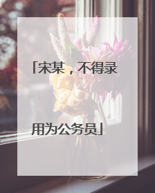 宋某，不得录用为公务员