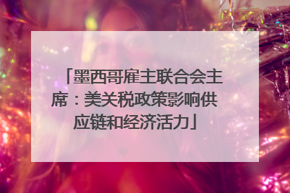 墨西哥雇主联合会主席：美关税政策影响供应链和经济活力