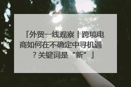 外贸一线观察丨跨境电商如何在不确定中寻机遇？关键词是“新”