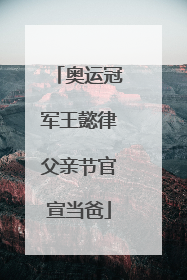 奥运冠军王懿律父亲节官宣当爸