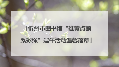 忻州市图书馆“雄黄点额 系彩绳”端午活动温馨落幕