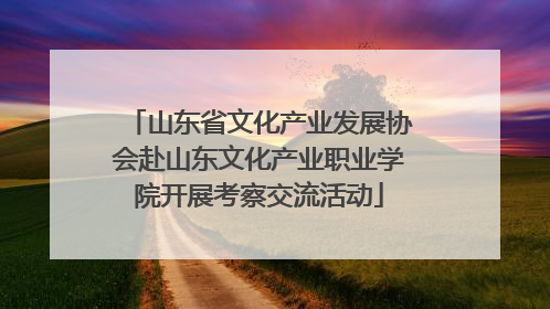 山东省文化产业发展协会赴山东文化产业职业学院开展考察交流活动