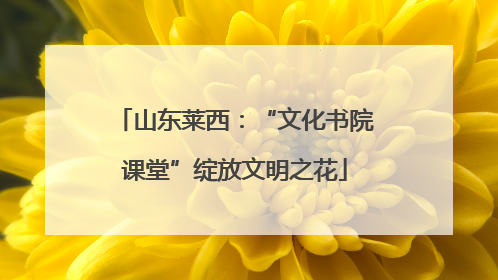 山东莱西：“文化书院课堂”绽放文明之花