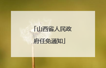 山西省人民政府任免通知
