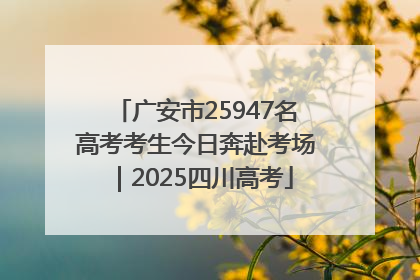 广安市25947名高考考生今日奔赴考场｜2025四川高考