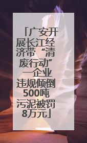 广安开展长江经济带“清废行动” 一企业违规倾倒500吨污泥被罚8万元