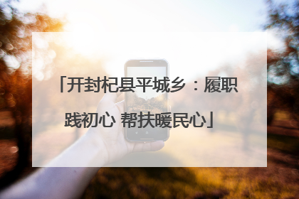 开封杞县平城乡：履职践初心 帮扶暖民心