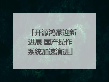开源鸿蒙迎新进展 国产操作系统加速演进