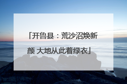 开鲁县：荒沙沼焕新颜 大地从此着绿衣