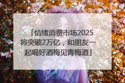 情绪消费市场2025将突破2万亿，和朋友一起喝好酒梅见青梅酒