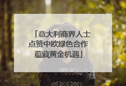 意大利商界人士点赞中欧绿色合作蕴藏黄金机遇