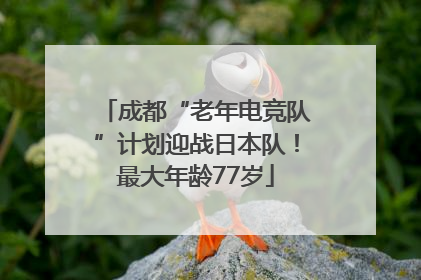 成都“老年电竞队”计划迎战日本队！最大年龄77岁