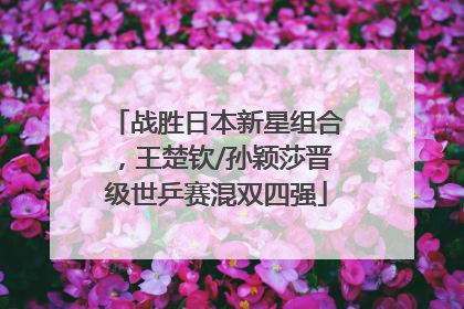 战胜日本新星组合，王楚钦/孙颖莎晋级世乒赛混双四强