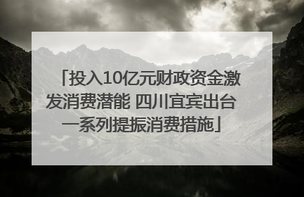 投入10亿元财政资金激发消费潜能 四川宜宾出台一系列提振消费措施