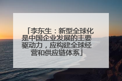 李东生：新型全球化是中国企业发展的主要驱动力，应构建全球经营和供应链体系