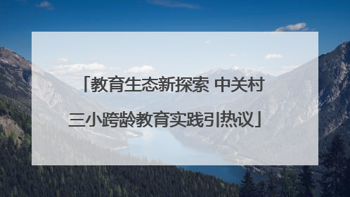 教育生态新探索 中关村三小跨龄教育实践引热议