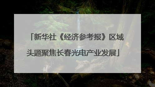 新华社《经济参考报》区域头题聚焦长春光电产业发展