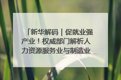 新华解码｜促就业强产业！权威部门解析人力资源服务业与制造业融合发展试点