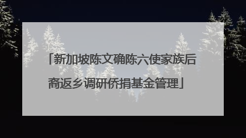新加坡陈文确陈六使家族后裔返乡调研侨捐基金管理