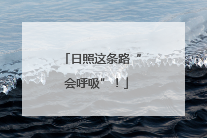 日照这条路“会呼吸”！