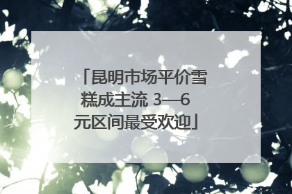昆明市场平价雪糕成主流 3—6元区间最受欢迎