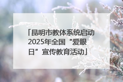 昆明市教体系统启动2025年全国“爱眼日”宣传教育活动