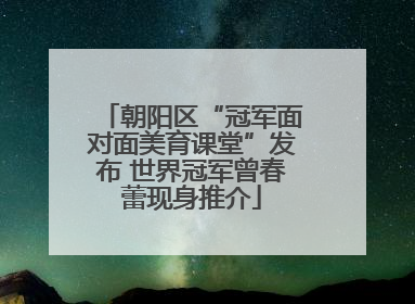 朝阳区“冠军面对面美育课堂”发布 世界冠军曾春蕾现身推介