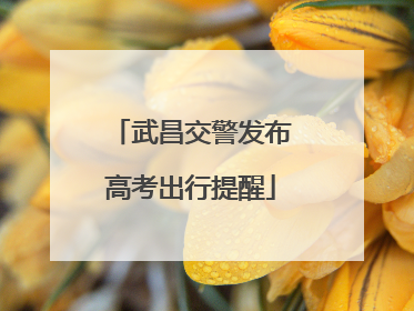 武昌交警发布高考出行提醒