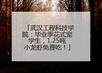 武汉工程科技学院：毕业季花式宠学生，1.25吨小龙虾免费吃！