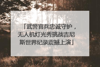 武警官兵忠诚守护，无人机灯光秀挑战吉尼斯世界纪录震撼上演