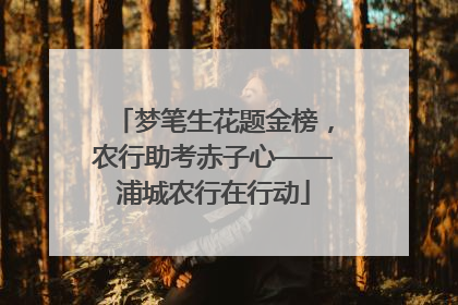 梦笔生花题金榜，农行助考赤子心——浦城农行在行动