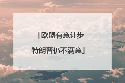 欧盟有意让步 特朗普仍不满意