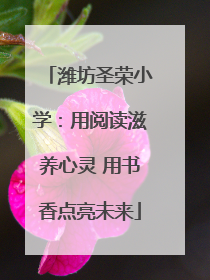 潍坊圣荣小学：用阅读滋养心灵 用书香点亮未来