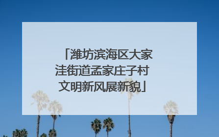 潍坊滨海区大家洼街道孟家庄子村文明新风展新貌